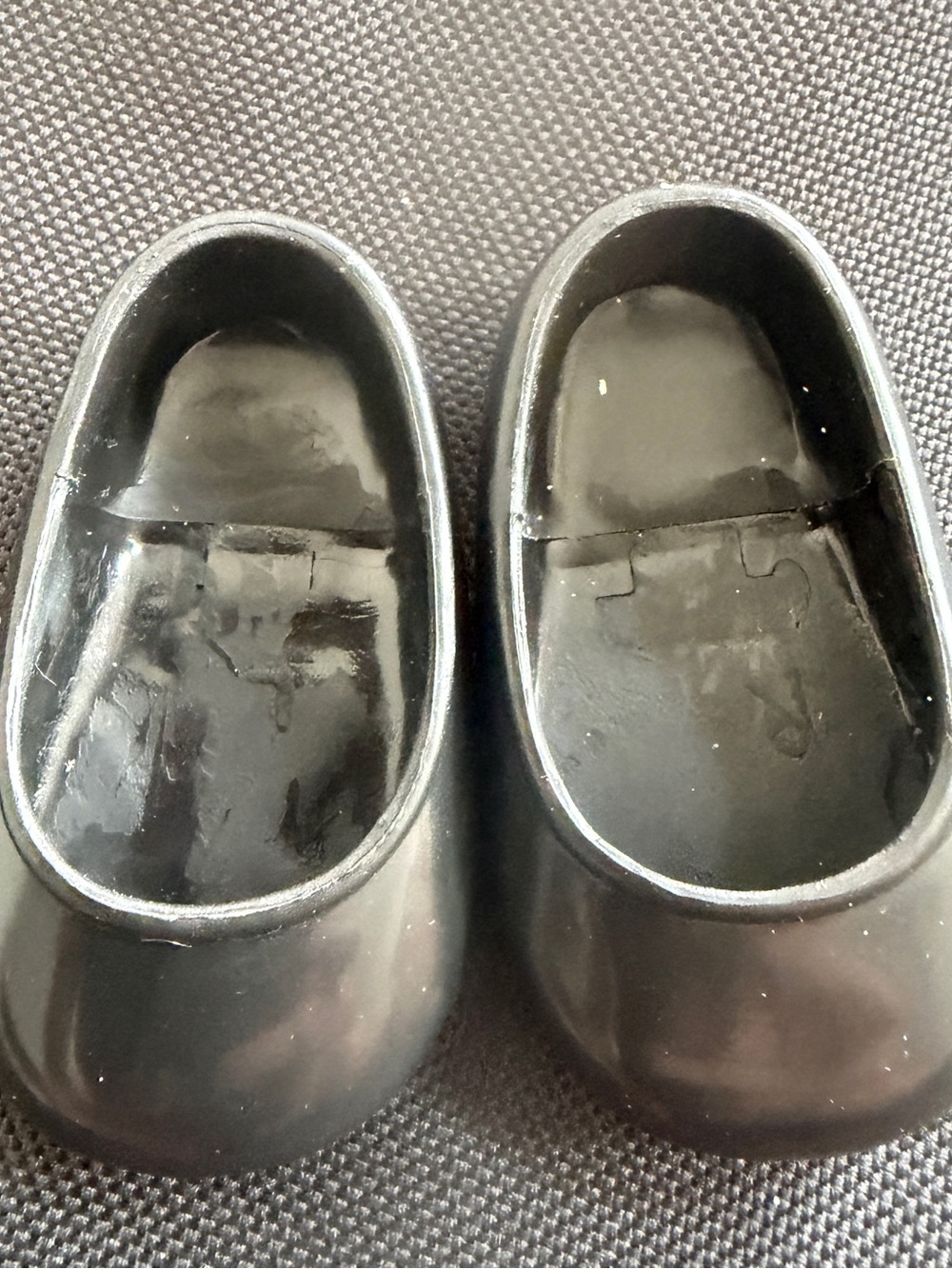 American Girl Doll WellieWishers Black Flat Shoes Replacement 2 3/8”